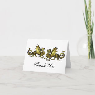Tarjeta de agradecimiento a los Dragones Gold Eleg