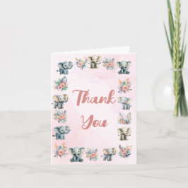 Tarjeta de agradecimiento a los Elefantes Boho Jun