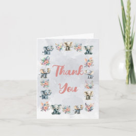 Tarjeta de agradecimiento a los elefantes Boho Jun