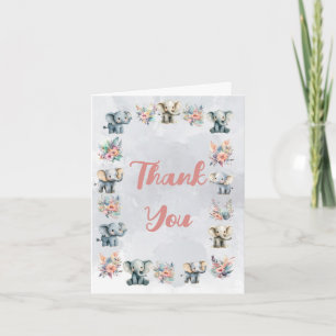 Tarjeta de agradecimiento a los elefantes Boho Jun