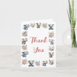 Tarjeta de agradecimiento a los Elefantes y las Fl