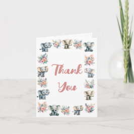 Tarjeta de agradecimiento a los Elefantes y las Fl