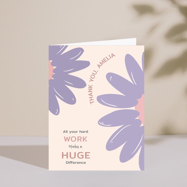 Tarjeta de agradecimiento a los empleados de las f (Flower Employee Staff Appreciation Thank You Card)