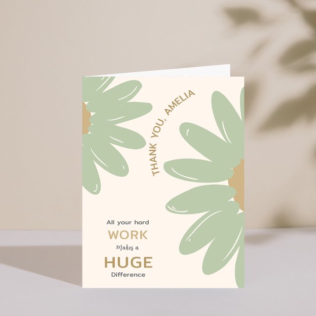 Tarjeta de agradecimiento a los empleados de las f (Flower Employee Staff Appreciation Thank You Card)
