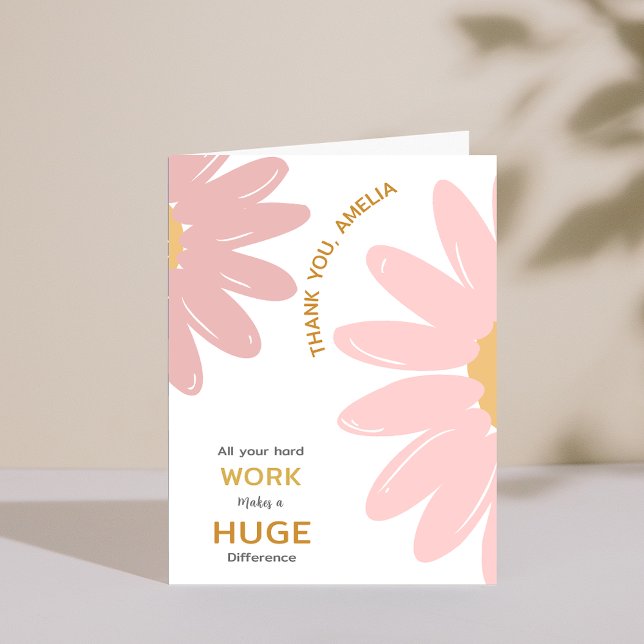 Tarjeta de agradecimiento a los empleados de las f (Flower Employee Staff Appreciation Thank You Card)