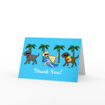 Tarjeta de agradecimiento a los Fiestas de playa d