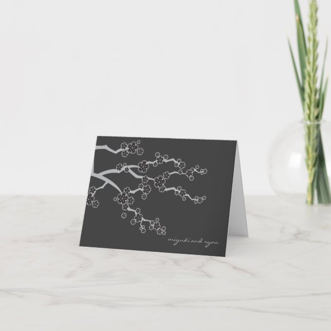 Tarjeta de agradecimiento a los Flores de cerezo d (Anverso)