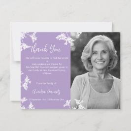 Tarjeta de agradecimiento a los funerales White & 