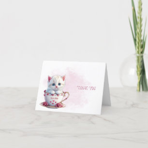 Tarjeta de agradecimiento a los gatitos en las flo