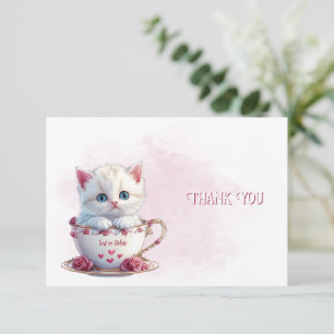 Tarjeta de agradecimiento a los gatitos en las flo