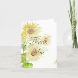 Tarjeta de agradecimiento a los girasoles