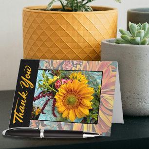 Tarjeta de agradecimiento a los girasoles (interio