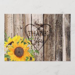 Tarjeta de agradecimiento a los girasoles rusos