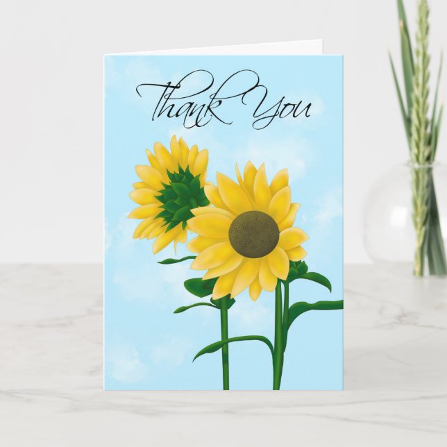 Tarjeta de agradecimiento a los girasoles salvajes (Anverso)