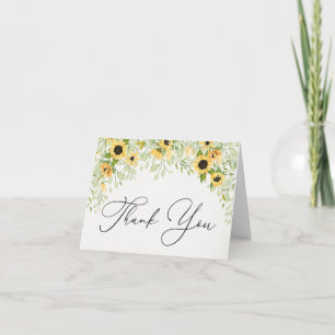 Tarjeta de agradecimiento a los girasoles y la veg