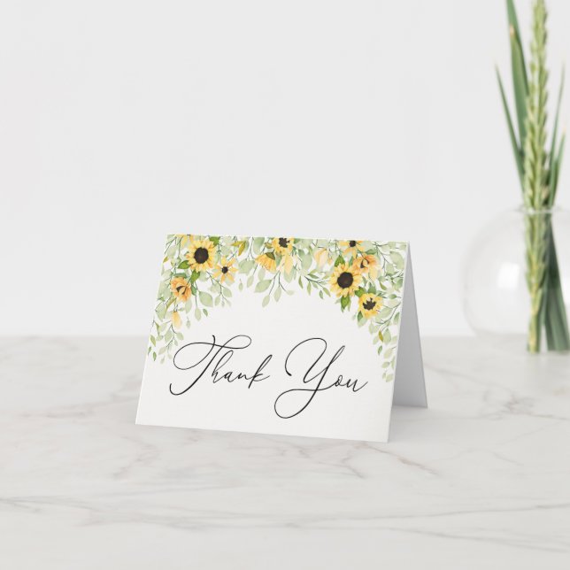 Tarjeta de agradecimiento a los girasoles y la veg (Anverso)