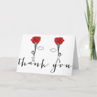 Tarjeta de agradecimiento a los globos de chica y 