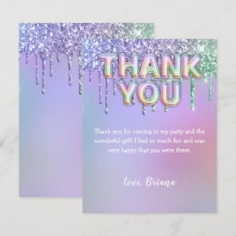 Tarjeta de agradecimiento a los globos Purpurinas 