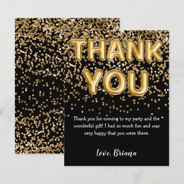 Tarjeta de agradecimiento a los globos Purpurinas  (Anverso / Reverso)