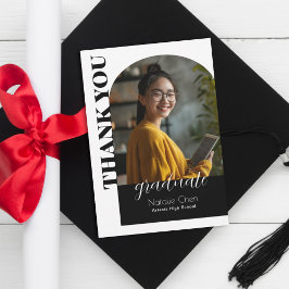 Tarjeta de agradecimiento a los graduados de fotos