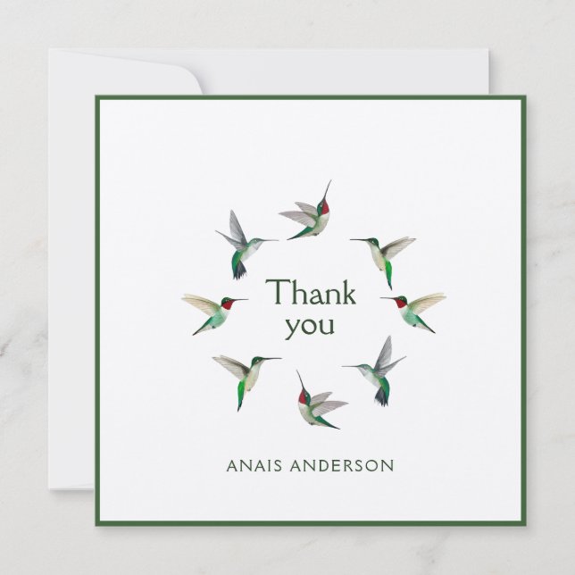 Tarjeta de agradecimiento a los Hummingbirds perso (Anverso)