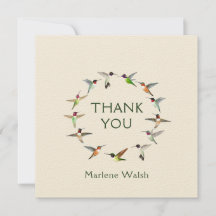 Tarjeta de agradecimiento a los Hummingbirds perso