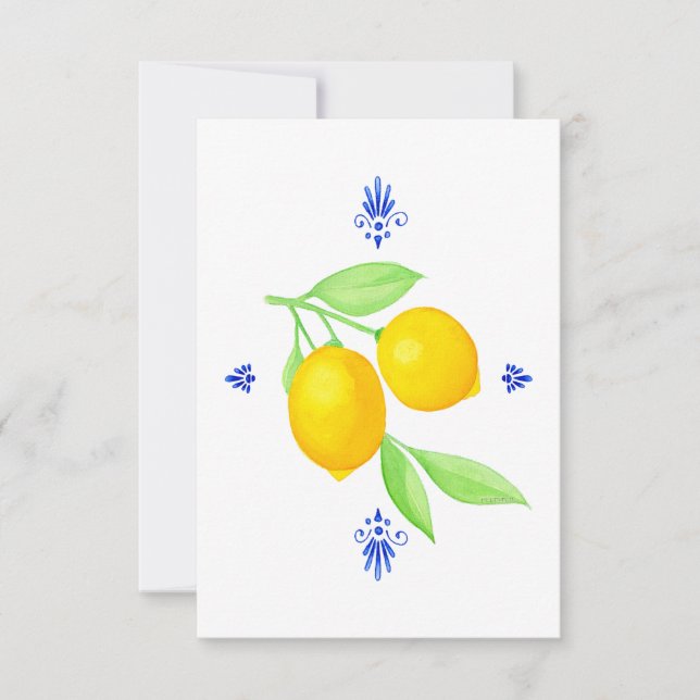 Tarjeta de agradecimiento a los Lemons con Blue Fl (Anverso)