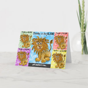 Tarjeta de agradecimiento a los leones Personaliza