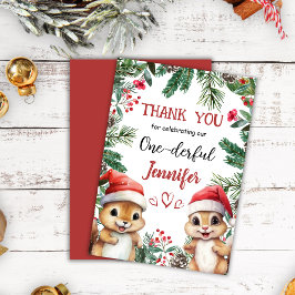 Tarjeta de agradecimiento a los navidades 1° Cumpl