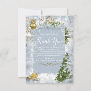 Tarjeta de agradecimiento a los Navidades blancos