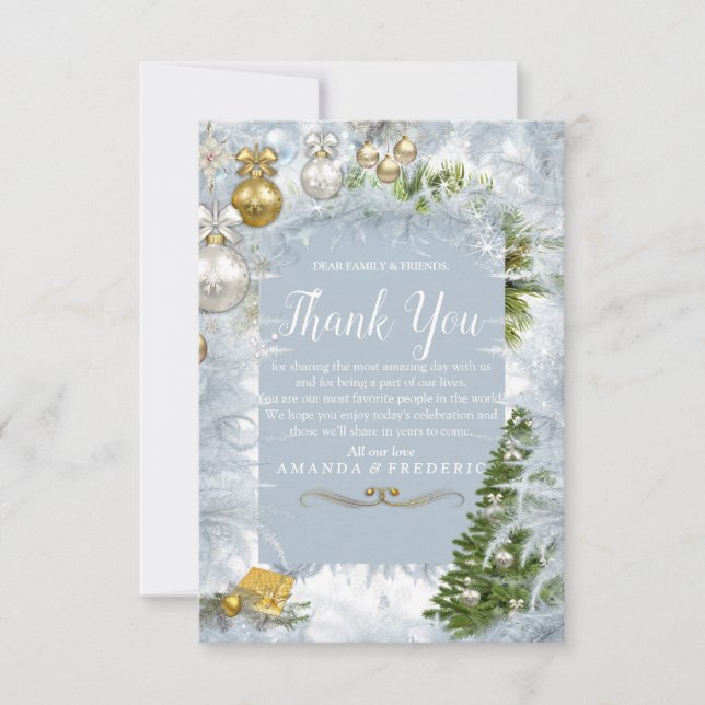 Tarjeta de agradecimiento a los Navidades blancos (Anverso)