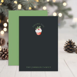 Tarjeta de agradecimiento a los navidades Cupcake 