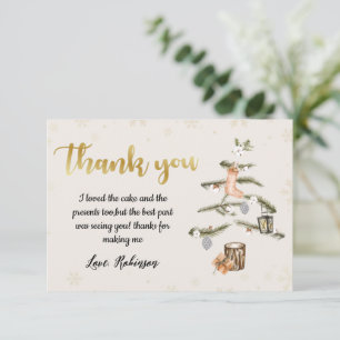 Tarjeta de agradecimiento a los Navidades de invie