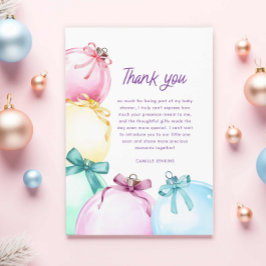 Tarjeta de agradecimiento a los Navidades de invie