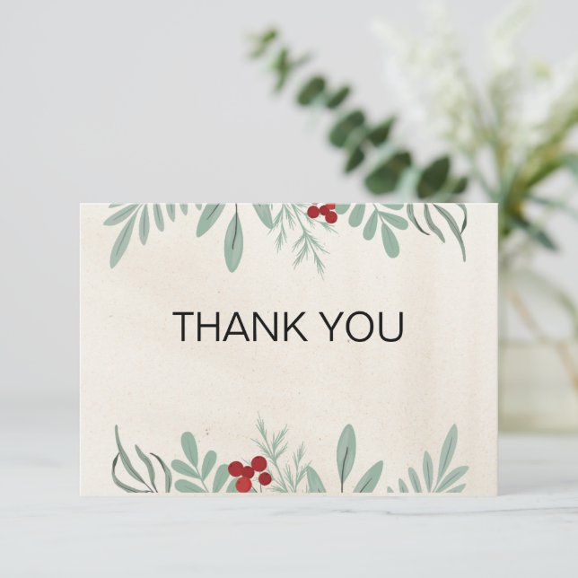 Tarjeta de agradecimiento a los Navidades de la Fi (Anverso de pie)