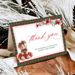 Tarjeta de agradecimiento a los Navidades de Teddy
