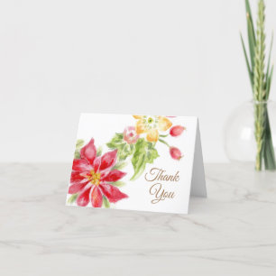 Tarjeta de agradecimiento a los navidades Poinsett