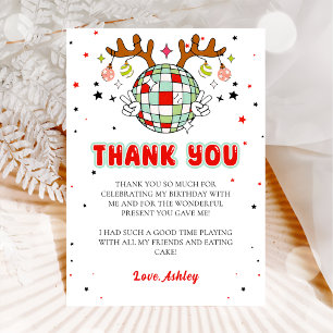 Tarjeta de agradecimiento a los Navidades retro