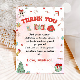 Tarjeta de agradecimiento a los Navidades rojos ro