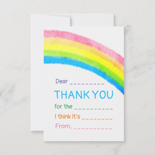 Tarjeta de agradecimiento a los niños del arco iri (Anverso)