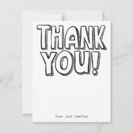 Tarjeta de agradecimiento a los niños en blanco y 