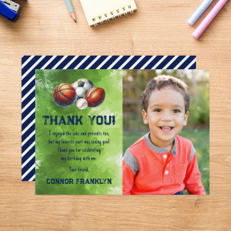 Tarjeta de agradecimiento a los niños modernos de 