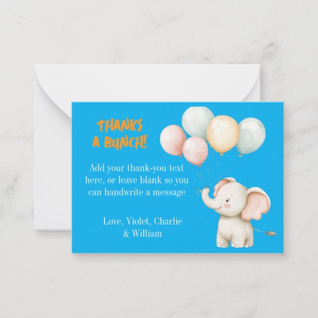 Tarjeta de agradecimiento a los niños por su cumpl (Anverso)