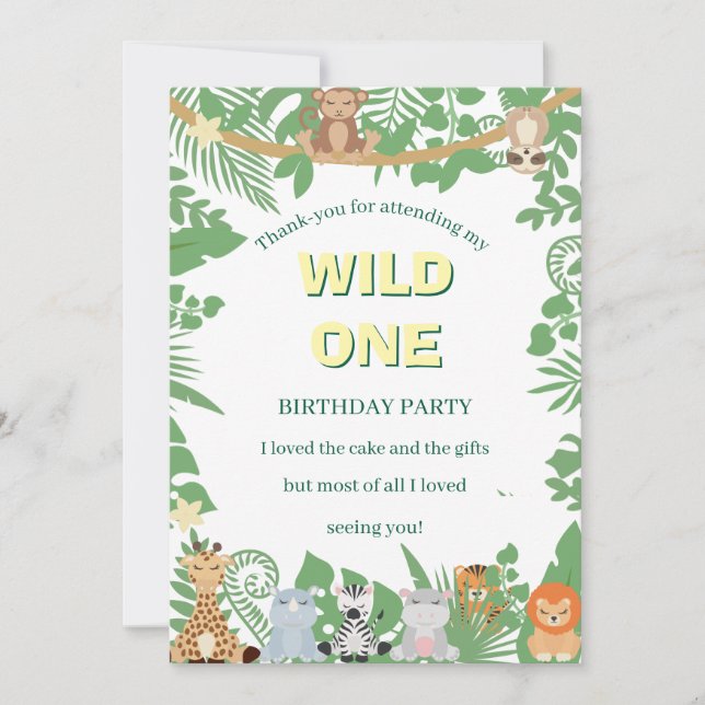 Tarjeta de agradecimiento a los niños salvajes de  (Anverso)