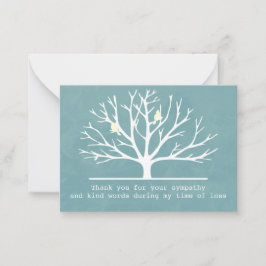 Tarjeta de agradecimiento a los pájaros en la silu