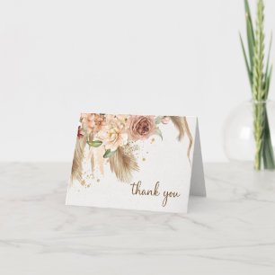 Tarjeta de agradecimiento a los pampas grass boho