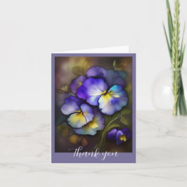 Tarjeta de agradecimiento a los Pansies Púrpura do