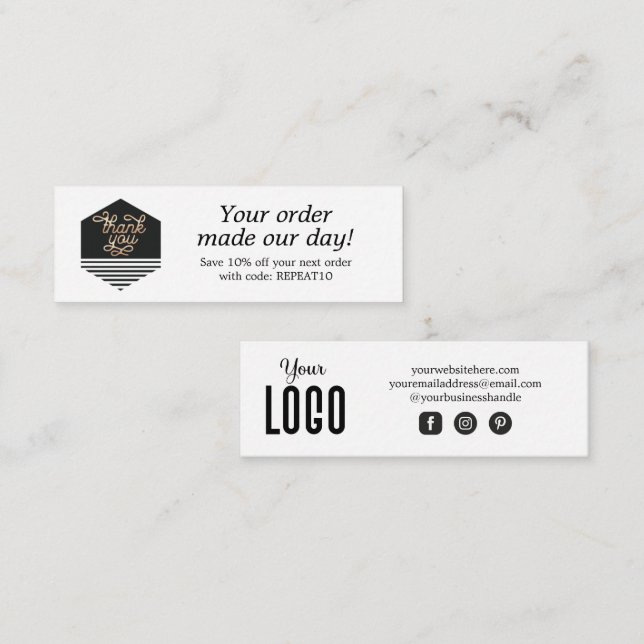 Tarjeta de agradecimiento a los Personalizados de  (Anverso / Reverso)