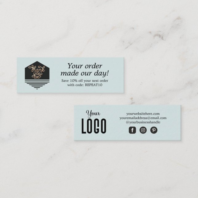 Tarjeta de agradecimiento a los Personalizados de  (Anverso / Reverso)