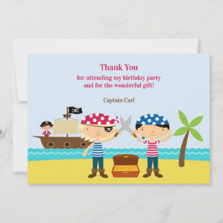 Tarjeta de agradecimiento a los piratas compañeros